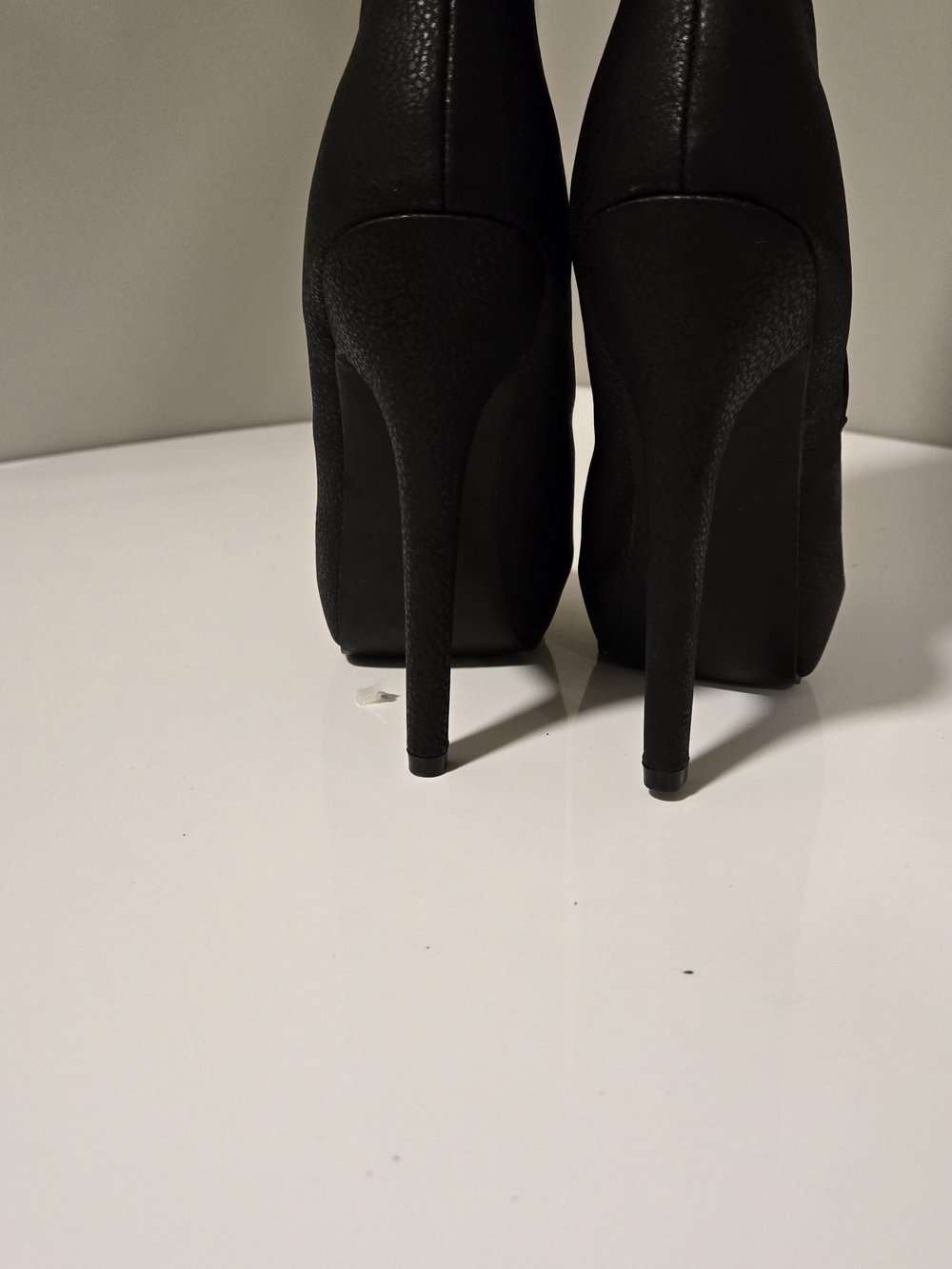 Ballantine Black Over-the-Knee Platform Stiletto Boots with Gold Zip - Picture 16 of 16